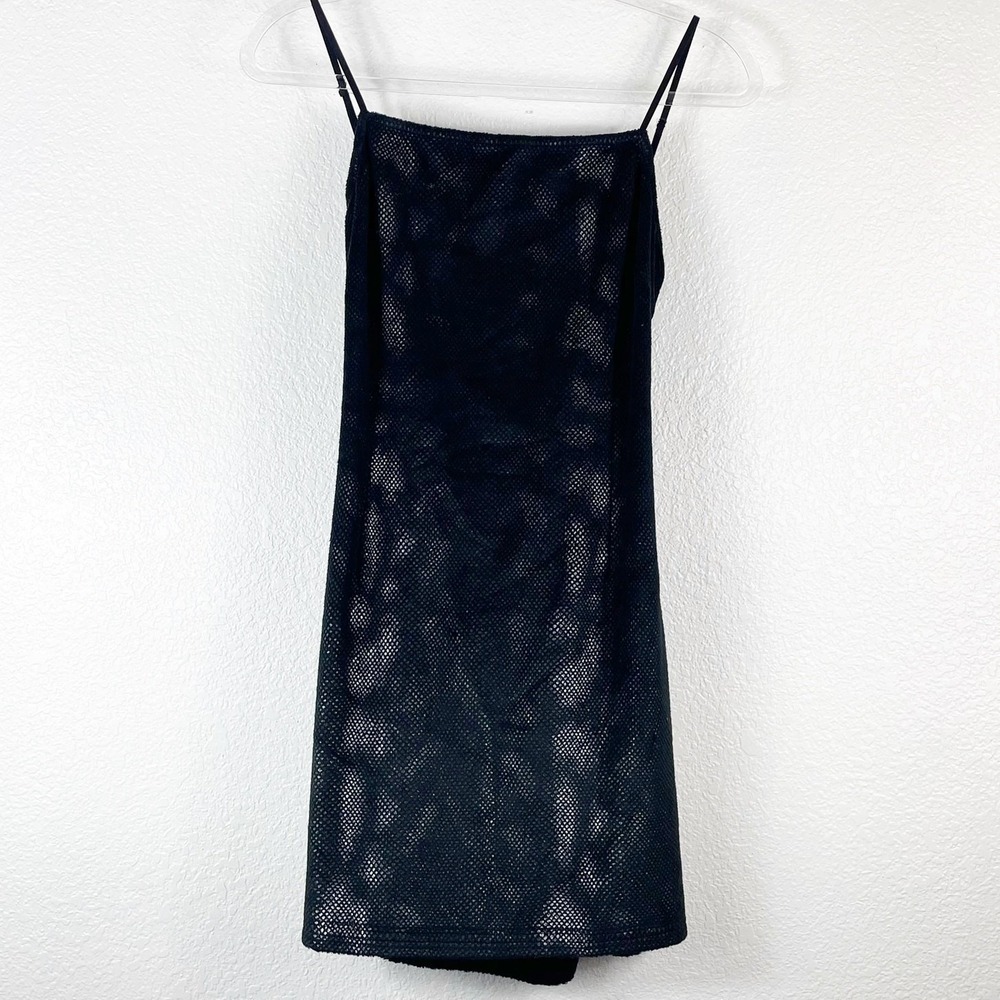 UO Urban Outfitters Women's Black Snakeskin Mini Dress Stretch Backless Size L